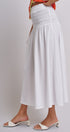 Smocked Chambray Maxi Skirt With High Waistband in White - Women's Skirts | Urban Daizy