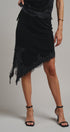 Midnight Lace Velvet Midi Skirt in Black - Women's Midi Skirts | Urban Daizy