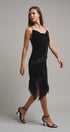 Midnight Lace Velvet Midi Skirt in Black - Women's Midi Skirts | Urban Daizy