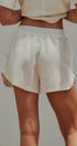 Ribbed Knit Cotton Stretch Loungewear Shorts in Ivory - Women's Fashion | Urban Daizy