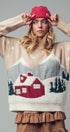 Fuzzy Winter Scene Intarsia Knit Sweater in Taupe - Women's Sweaters | Urban Daizy