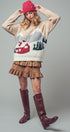 Fuzzy Winter Scene Intarsia Knit Sweater in Taupe - Women's Sweaters | Urban Daizy