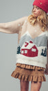 Fuzzy Winter Scene Intarsia Knit Sweater in Taupe - Women's Sweaters | Urban Daizy