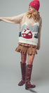 Fuzzy Winter Scene Intarsia Knit Sweater in Taupe - Women's Sweaters | Urban Daizy