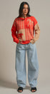Houndstooth Horse Colorblock Knit Sweater in Orange - Women's Sweaters | Urban Daizy