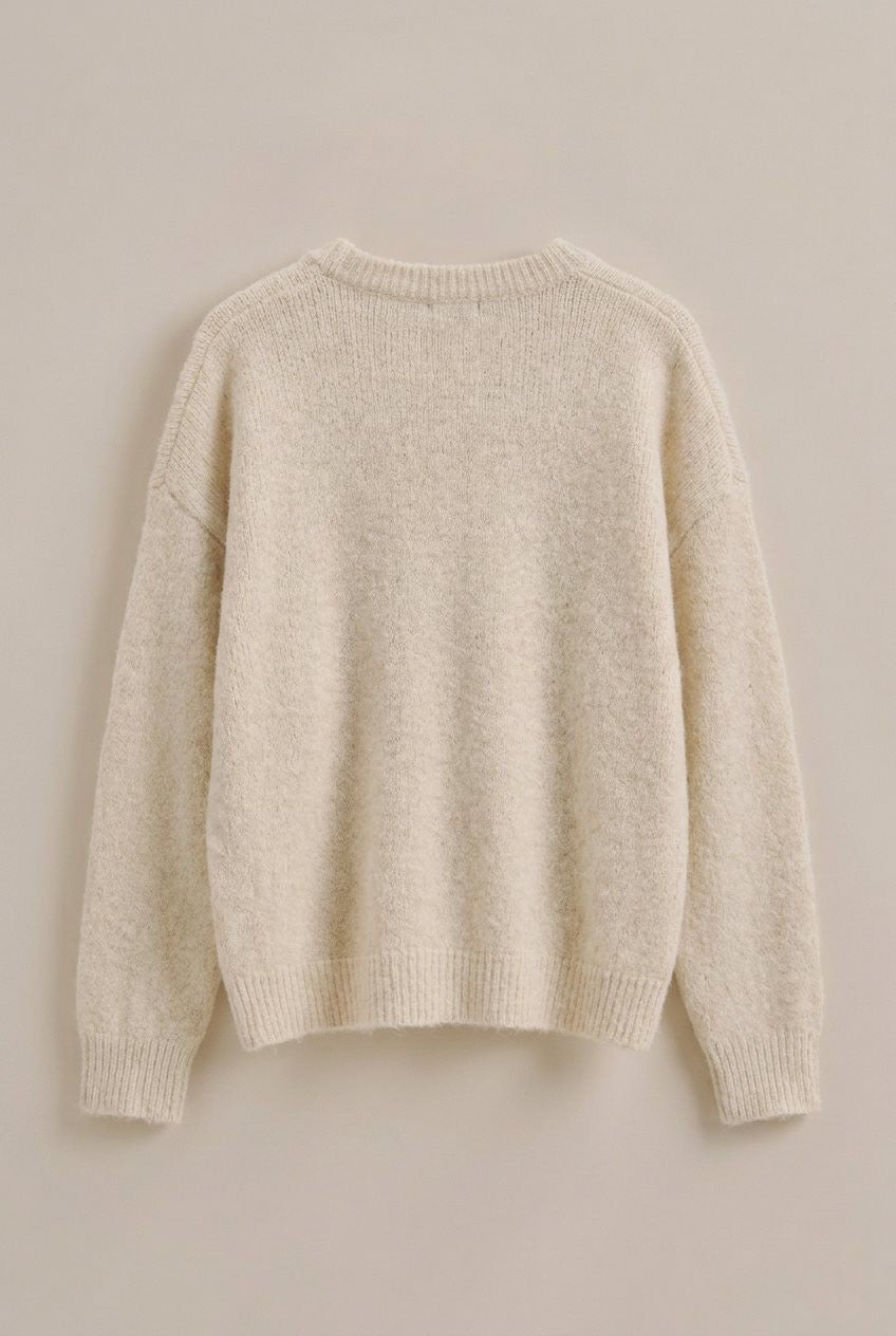 Mallard Duck Intarsia Knit Sweater in Taupe	 - Women's Sweaters | Urban Daizy