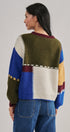 Colorblock Whipstitch Patchwork Knit Sweater in Multi - Women's Sweaters | Urban Daizy