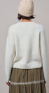 Christmas Tree Appliqué Crewneck Pullover Sweater in Ivory - Women's Sweaters | Urban Daizy