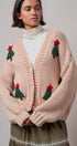 Christmas Tree Appliqué Oversized Chunky Knit Cardigan in Taupe	 - Women's Cardigans & Shrugs | Urban Daizy