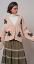 Christmas Tree Appliqué Oversized Chunky Knit Cardigan in Taupe	 - Women's Cardigans & Shrugs | Urban Daizy