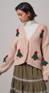 Christmas Tree Appliqué Oversized Chunky Knit Cardigan in Taupe	 - Women's Cardigans & Shrugs | Urban Daizy