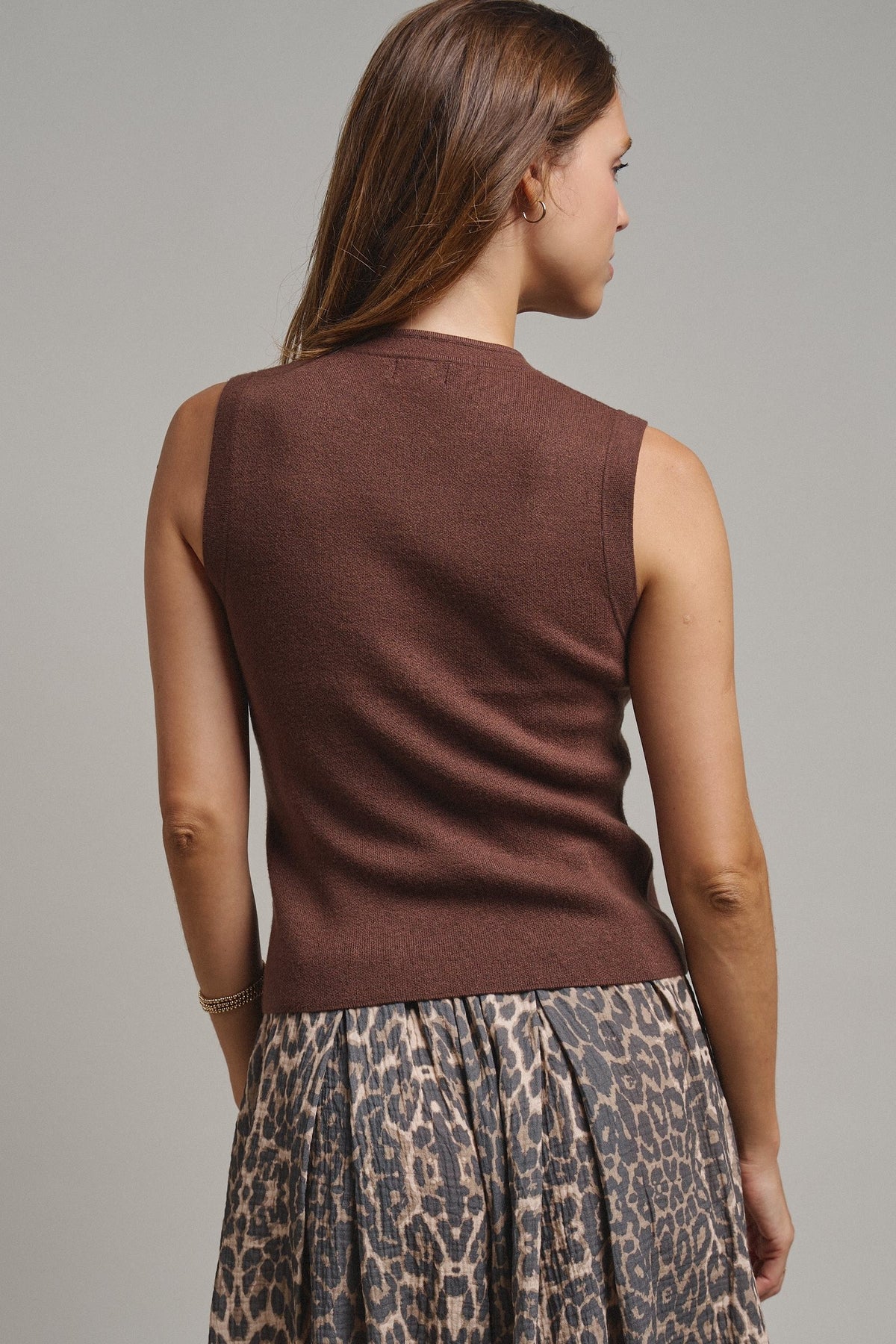 Cadet Charm Napoleon Knit Vest in Chocolate - Women's Sweater Vests | Urban Daizy