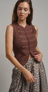 Cadet Charm Napoleon Knit Vest in Chocolate - Women's Sweater Vests | Urban Daizy