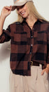Buffalo Plaid Flannel Western Button Up Shirt in Black - Women's Shirts & Blouses | Urban Daizy