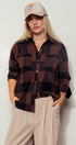 Buffalo Plaid Flannel Western Button Up Shirt in Black - Women's Shirts & Blouses | Urban Daizy