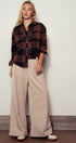 Buffalo Plaid Flannel Western Button Up Shirt in Black - Women's Shirts & Blouses | Urban Daizy