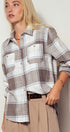 Brushed Plaid Flannel Western Button Up in Truffle - Women's Shirts & Blouses | Urban Daizy