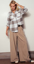 Brushed Plaid Flannel Western Button Up in Truffle - Women's Shirts & Blouses | Urban Daizy