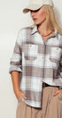 Brushed Plaid Flannel Western Button Up in Truffle - Women's Shirts & Blouses | Urban Daizy