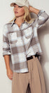 Brushed Plaid Flannel Western Button Up in Truffle - Women's Shirts & Blouses | Urban Daizy