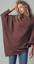 Asymmetrical Drape Knit Poncho Sweater in Brown - Women's Capes & Ponchos | Urban Daizy