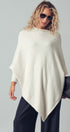 Asymmetrical Drape Knit Poncho Sweater in Ivory - Women's Capes & Ponchos | Urban Daizy