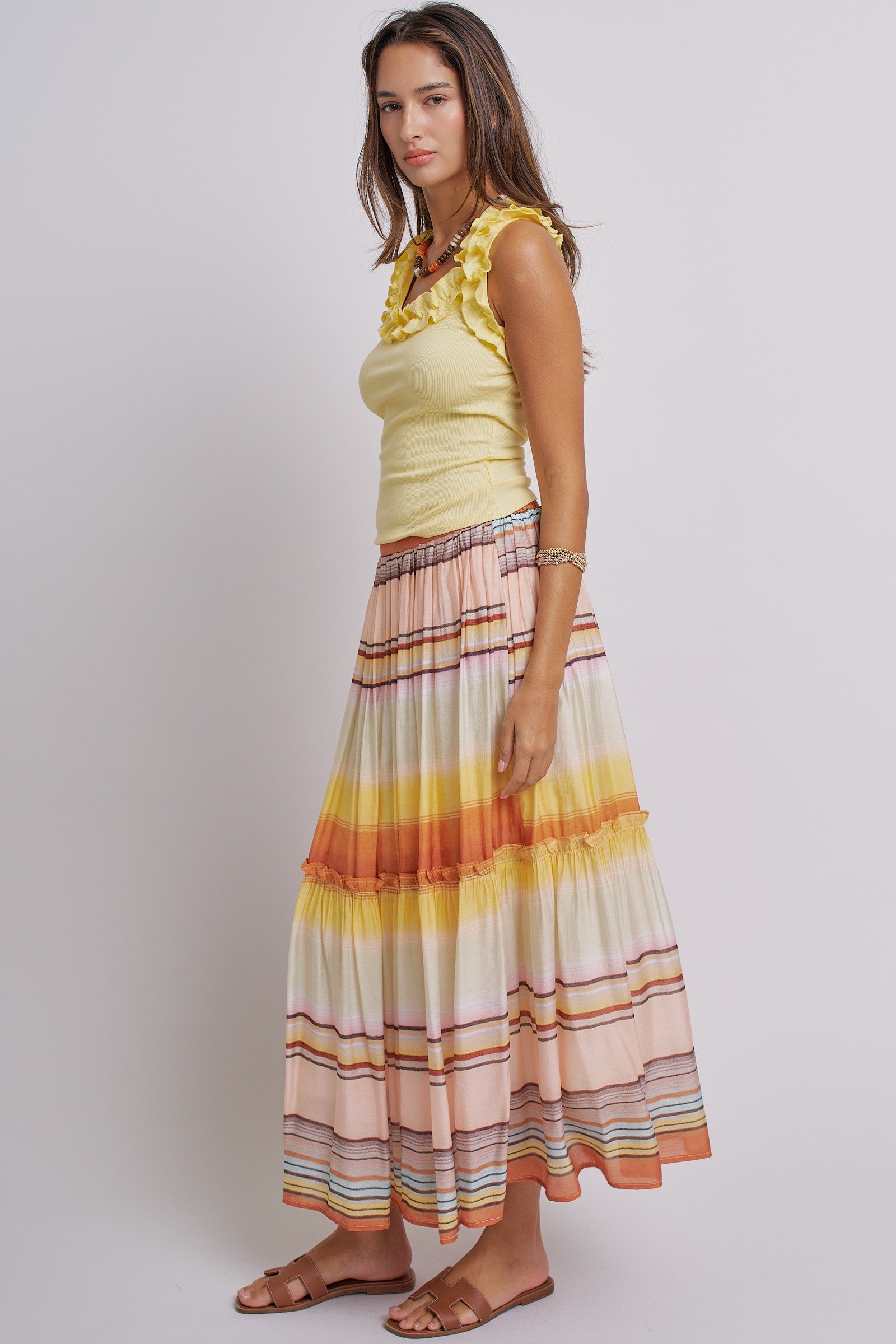 Sweet Ruffle Muse Tank in Butter Yellow - Women's Tops | Urban Daizy