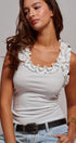 Sweet Ruffle Muse Tank in White - Women's Tops | Urban Daizy