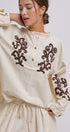 Embroidered Cotton Linen Blouse With Ruffle Collar in Linen - Women's Tops | Urban Daizy