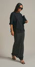 Oversized Cotton Tee with Asymmetric Lace Hem in Black - Women's Fashion | Urban Daizy