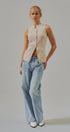 Cotton Knit Button-Front Sweater Vest with Pockets in Khaki - Women's Fashion | Urban Daizy