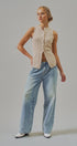 Cotton Knit Button-Front Sweater Vest with Pockets in Khaki - Women's Fashion | Urban Daizy