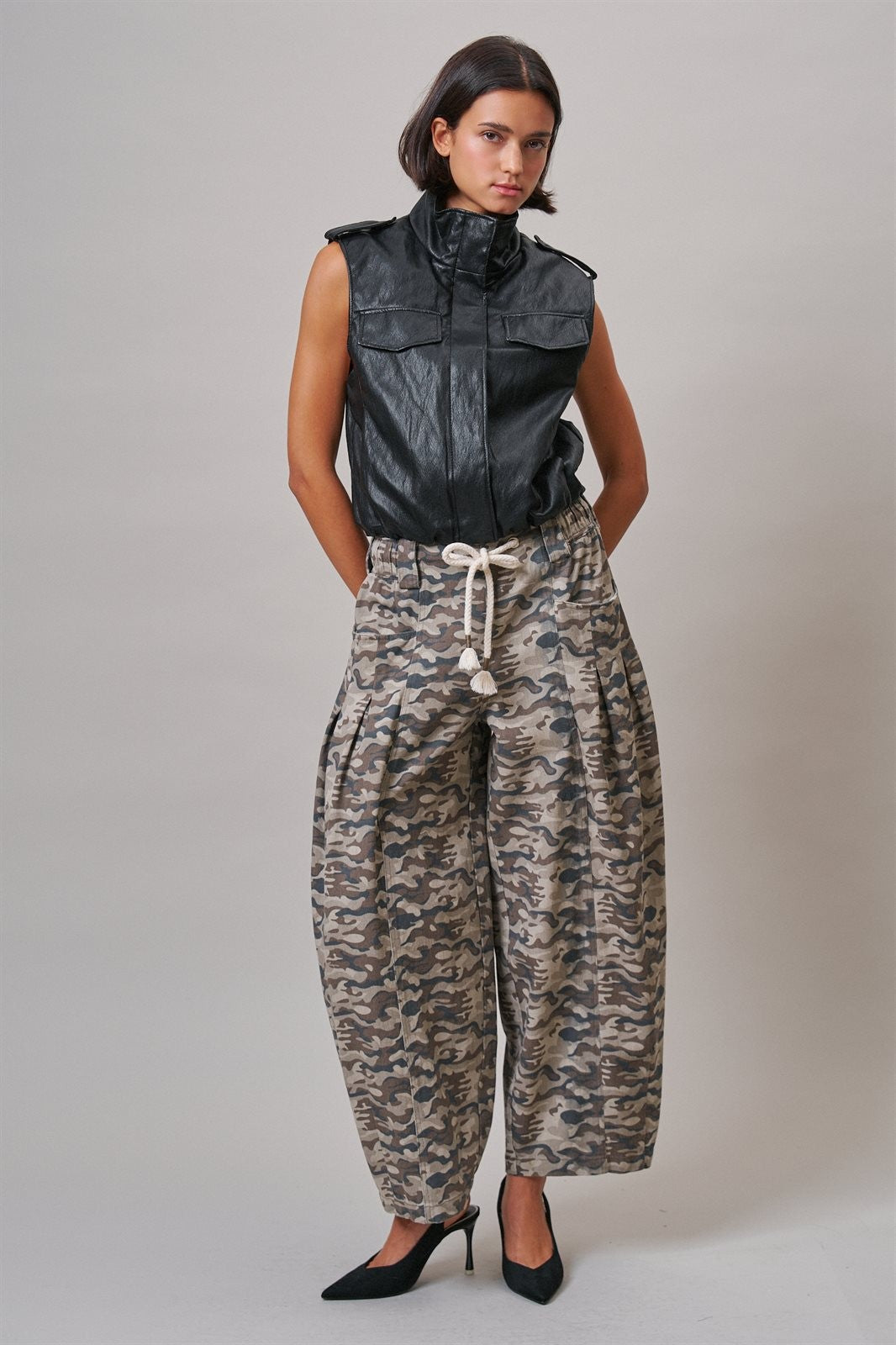 Ground Crew Faux Leather Vest in Black - Women's Vests | Urban Daizy