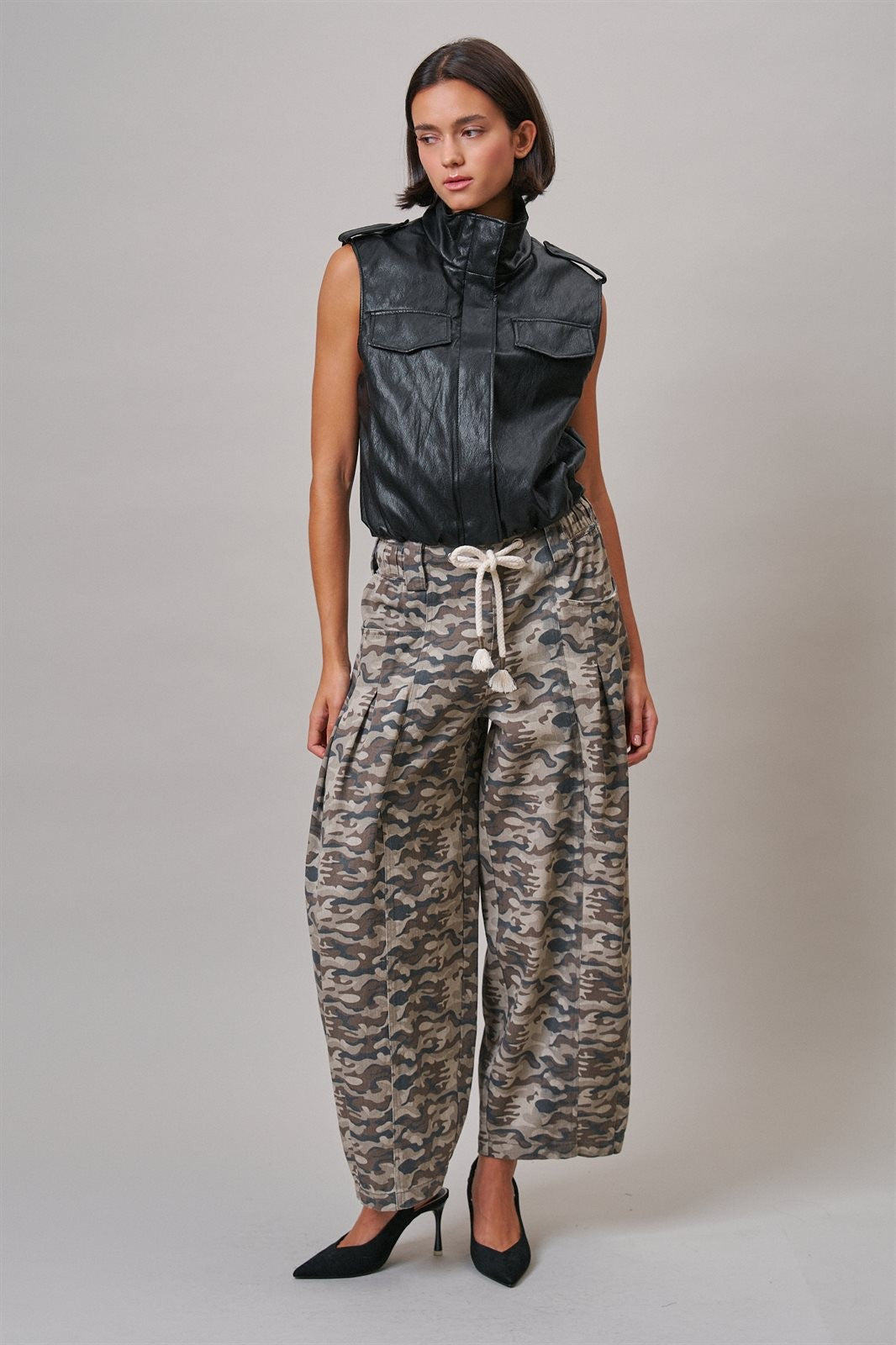Ground Crew Faux Leather Vest in Black - Women's Vests | Urban Daizy