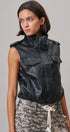 Ground Crew Faux Leather Vest in Black - Women's Vests | Urban Daizy