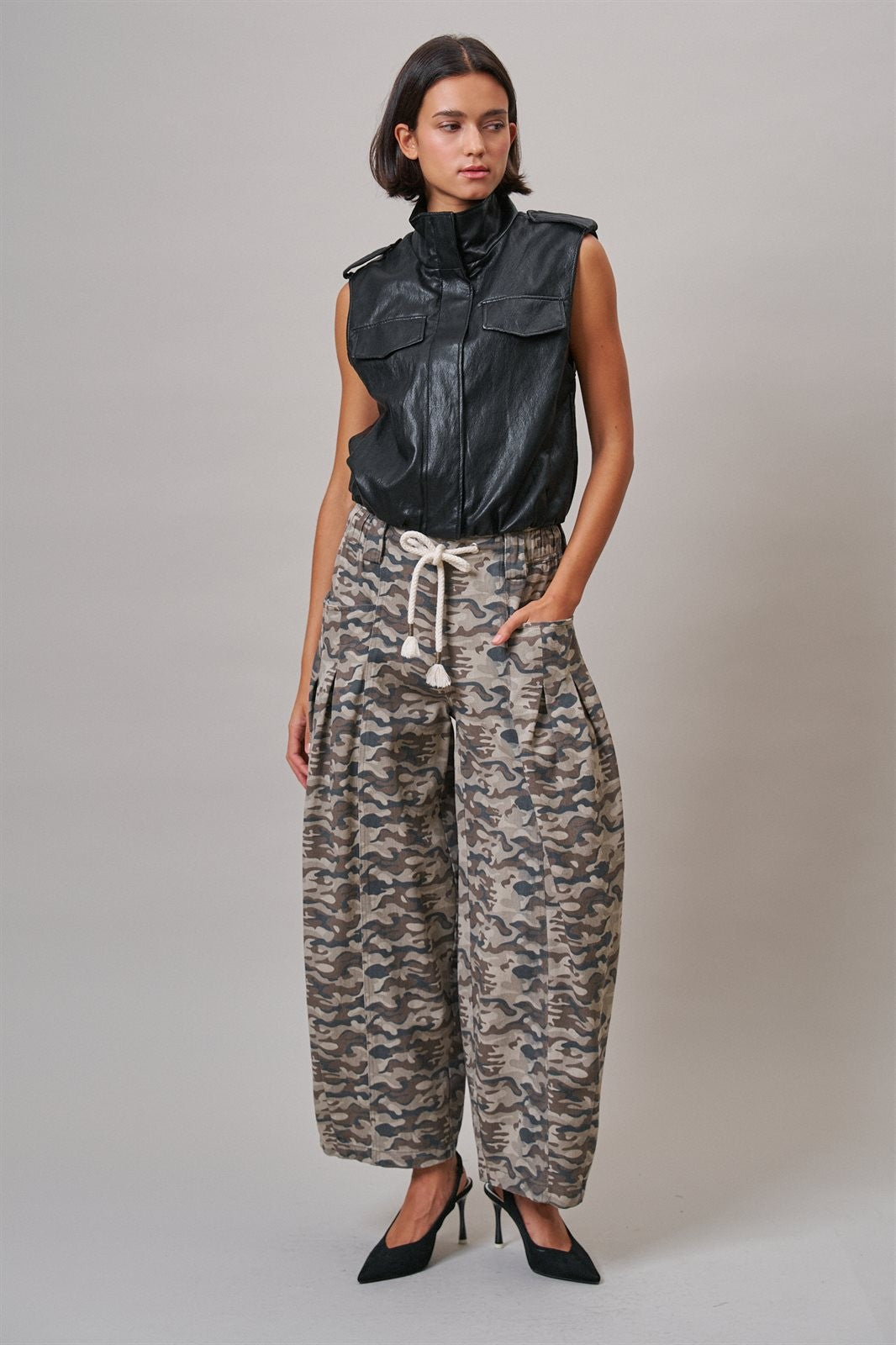 Ground Crew Faux Leather Vest in Black - Women's Vests | Urban Daizy