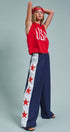 USA Graphic Knit Sleeveless Tank Top in Red - Women's Fashion | Urban Daizy