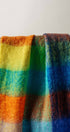 Oversized Checkered Fuzzy Fringe Scarf in Green Multi - Women's Long Scarves | Urban Daizy
