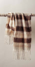Striped Fringe  Scarf in Brown - Women's Long Scarves | Urban Daizy