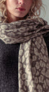 Leopard Jacquard Knit Fringe Scarf in Taupe - Women's Long Scarves | Urban Daizy