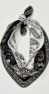Heirloom Paisley Knitted Triangle Bandana Scarf in Black - Women's Square Scarves | Urban Daizy