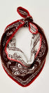 Heirloom Paisley Knitted Triangle Bandana Scarf in Brown - Women's Square Scarves | Urban Daizy