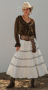 Embroidered Ruffle Western Blouse with Balloon Sleeves in Brown - Women's Blankets | Urban Daizy