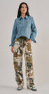Western Yoke Pearl Snap Denim Shirt in Denim Blue - Women's Shirts & Blouses | Urban Daizy