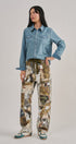 Western Yoke Pearl Snap Denim Shirt in Denim Blue - Women's Shirts & Blouses | Urban Daizy