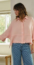 Soft Focus Gauze Button Down Shirt in Pink - Women's Shirts & Blouses | Urban Daizy