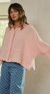 Soft Focus Gauze Button Down Shirt in Pink - Women's Shirts & Blouses | Urban Daizy