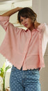 Soft Focus Gauze Button Down Shirt in Pink - Women's Shirts & Blouses | Urban Daizy