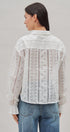 Cotton Eyelet Button Up Blouse With Lace Trim in White - Women's Blankets | Urban Daizy