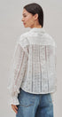 Cotton Eyelet Button Up Blouse With Lace Trim in White - Women's Blankets | Urban Daizy